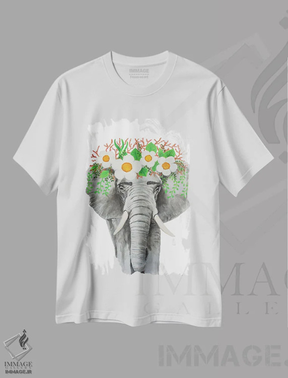 تیشرت سفید طرح دار فیل فریدا کالو، تزئینی اثر کوکو د پاریس | immage.ir