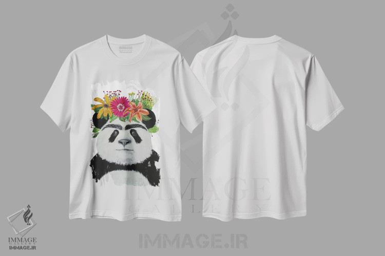 تیشرت سفید طرح دار پاندای فریدا کالو سفید، تزئینی اثر کوکو د پاریس | فروشگاه ایماژ