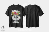 تیشرت مشکی طرح دار پاندای فریدا کالو سفید، تزئینی اثر کوکو د پاریس | immage.ir