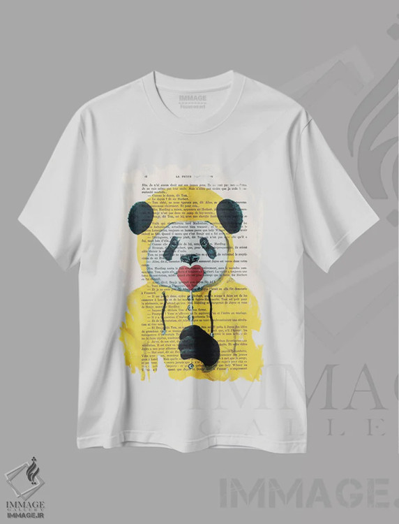 تیشرت سفید طرح دار پاندا با آبنبات چوبی ۲، تزئینی اثر کوکو د پاریس | immage.ir