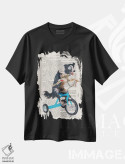 تیشرت مشکی طرح دار سگ کوچک روی دوچرخه، تزئینی اثر کوکو د پاریس | immage.ir