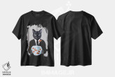 تیشرت مشکی طرح دار گربه سیاه با تنگ ماهی، مدیوم اثر کوکو د پاریس | فروشگاه ایماژ