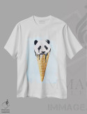 تیشرت سفید طرح دار پاندا بستنی خور، مدیوم اثر کوکو د پاریس | immage.ir
