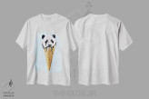 تیشرت سفید طرح دار پاندا بستنی خور، مدیوم اثر کوکو د پاریس | immage.ir