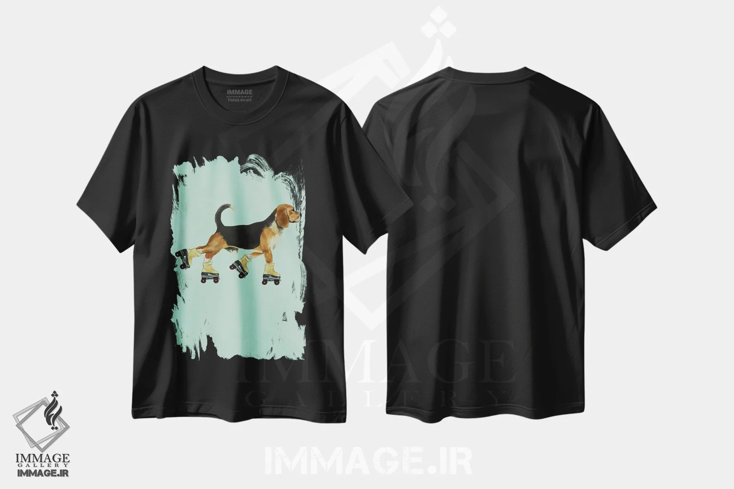 تیشرت مشکی طرح دار بیگل با کفش اسکیت، مدیوم اثر کوکو د پاریس | immage.ir