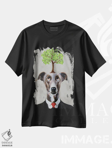 تیشرت مشکی طرح دار گریهاند با درخت، مدیوم اثر کوکو د پاریس | فروشگاه ایماژ