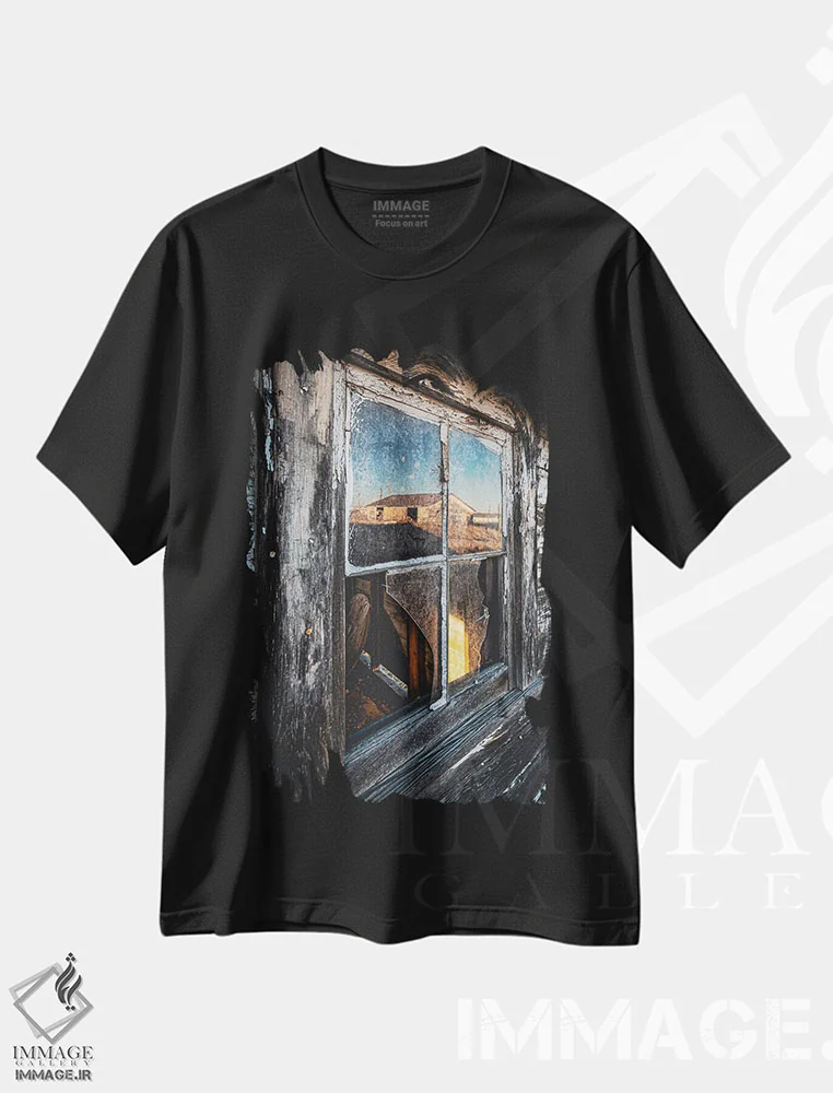 تیشرت مشکی طرح دار بافت های روستایی، مدیوم اثر کریستوفر توماس | فروشگاه ایماژ