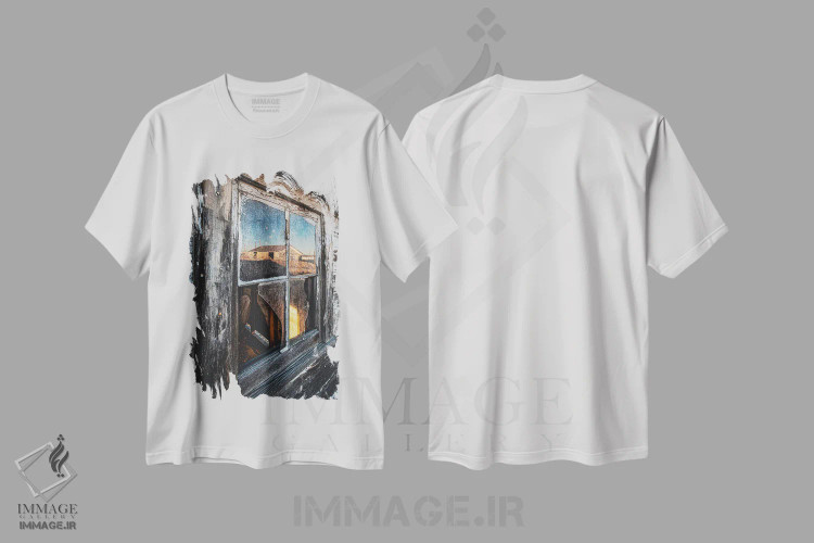 تیشرت سفید طرح دار بافت های روستایی، مدیوم اثر کریستوفر توماس | immage.ir