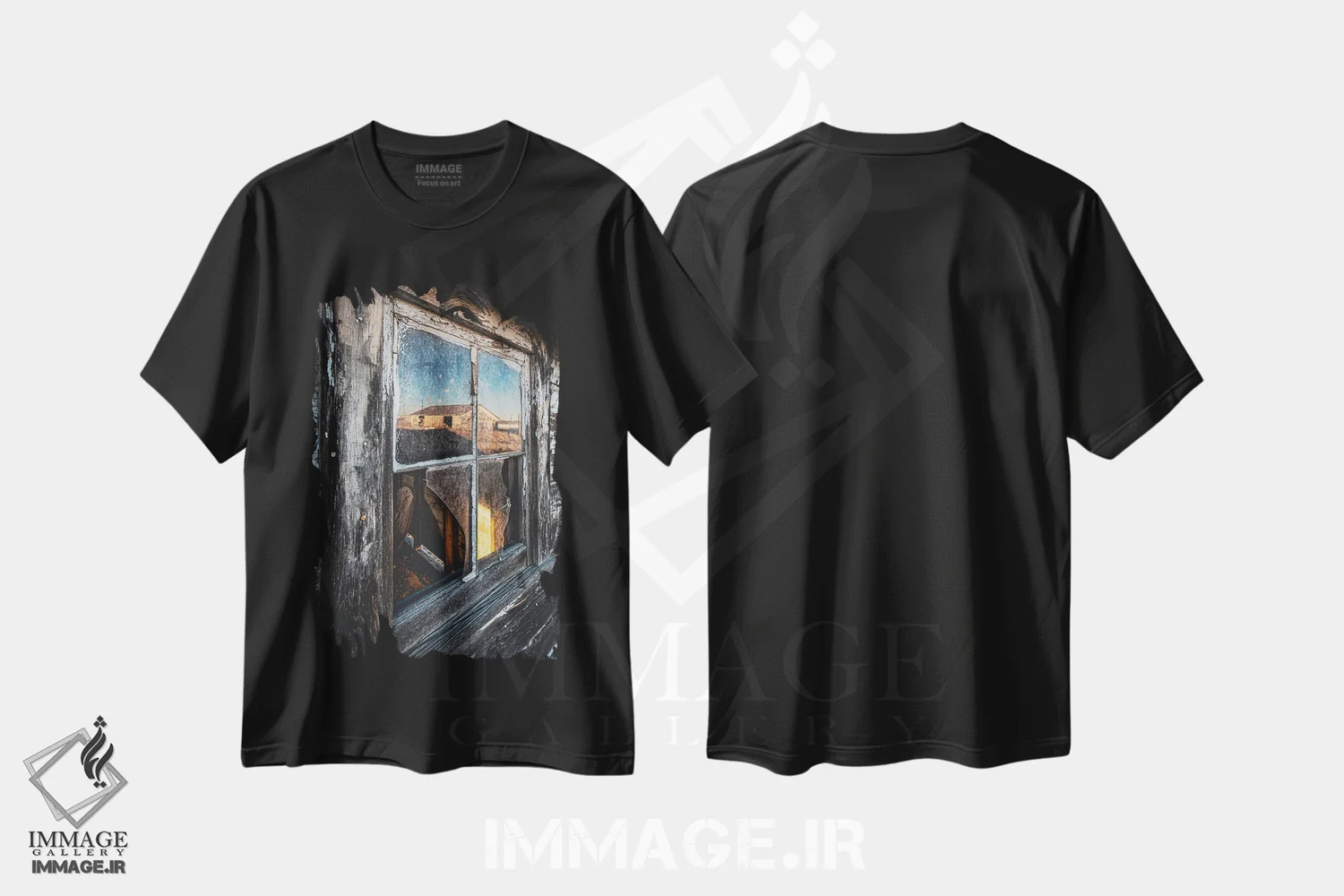 تیشرت مشکی طرح دار بافت های روستایی، مدیوم اثر کریستوفر توماس | فروشگاه ایماژ