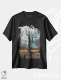 تیشرت مشکی طرح دار ستارهٔ جنگل سوخته، مدیوم اثر کریستوفر توماس | فروشگاه ایماژ