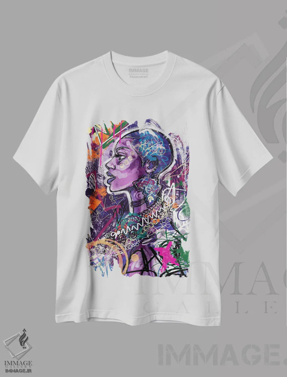 تیشرت سفید طرح دار سیاه عشقی است، هنر آمریکایی آفریقایی تبار اثر جاستین کوپلند | فروشگاه ایماژ