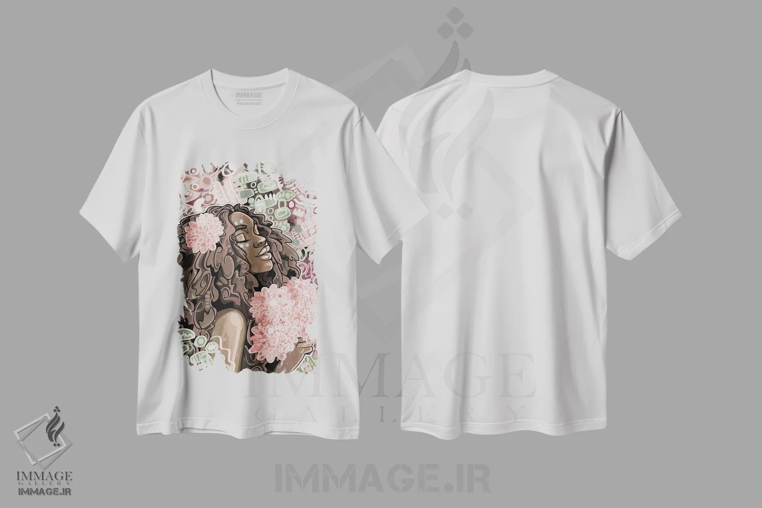 تیشرت سفید طرح دار کانای، هنر فاخر معاصر اثر جاستین کوپلند | فروشگاه ایماژ
