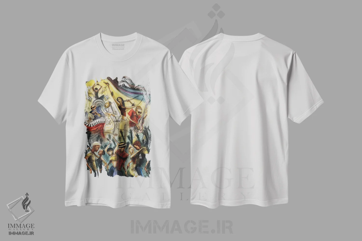 تیشرت سفید طرح دار ذات، دست نقاشی و طراحی دستی اثر کریستین پانی آگوا | immage.ir