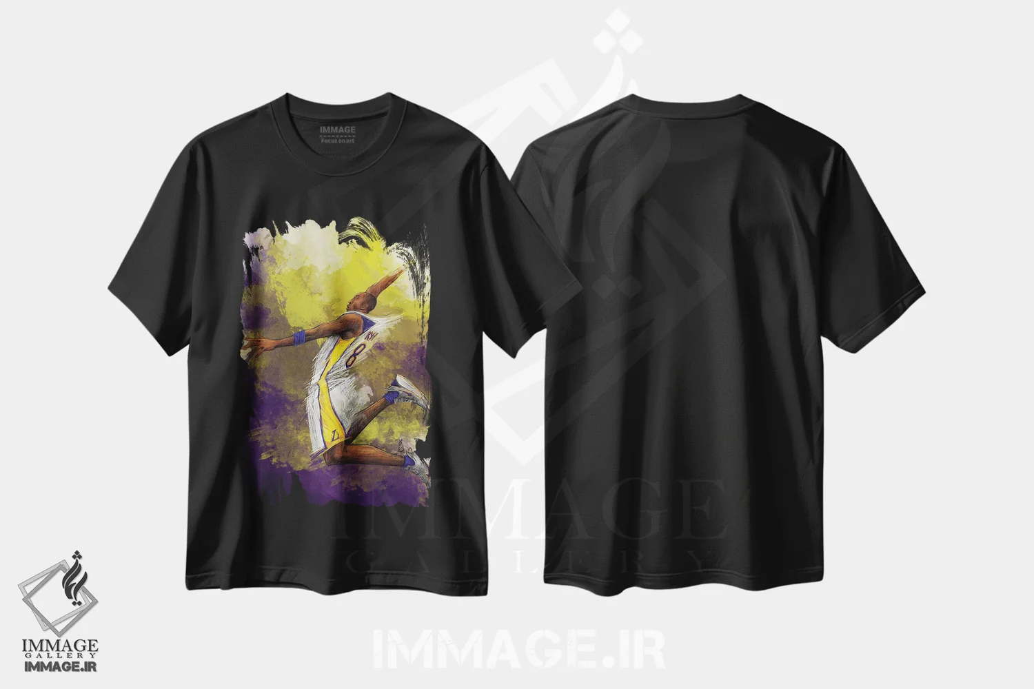 تیشرت مشکی طرح دار کبرا سیاه، مدیوم اثر کریستین پانی آگوا | immage.ir