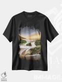 تیشرت مشکی طرح دار طلوع خلیج وایت کلیف، عکاسی هنری فاخر اثر چاد پاول | فروشگاه ایماژ