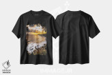 تیشرت مشکی طرح دار غروب در خلیج مانت، عکاسی هنری فاخر اثر چاد پاول | فروشگاه ایماژ