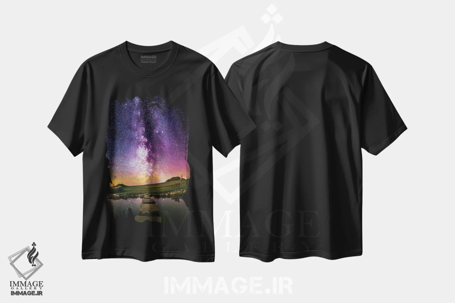 تیشرت مشکی طرح دار گامی به سوی ستارگان، عکاسی هنری فاخر اثر چاد پاول | immage.ir
