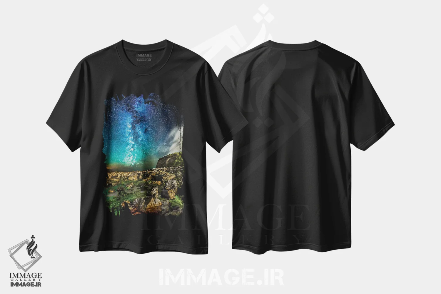 تیشرت مشکی طرح دار جایی برای اندیشیدن، عکاسی هنری فاخر اثر چاد پاول | immage.ir