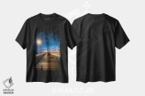 تیشرت مشکی طرح دار اسکله یارموث در شب، عکاسی هنری فاخر اثر چاد پاول | فروشگاه ایماژ