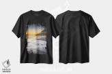 تیشرت مشکی طرح دار غروب خلیج ونتنور، عکاسی هنری فاخر اثر چاد پاول | immage.ir