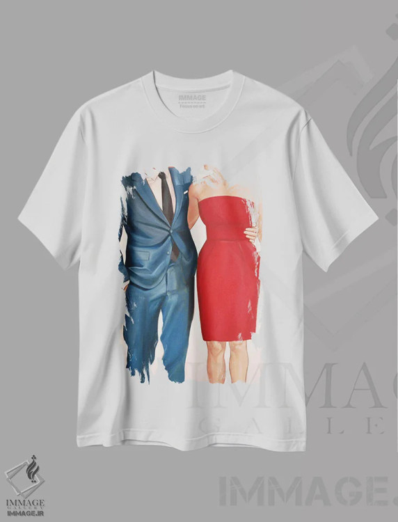 تیشرت سفید طرح دار قرمز دو، دکور معاصر اثر شارلوت پی. | immage.ir