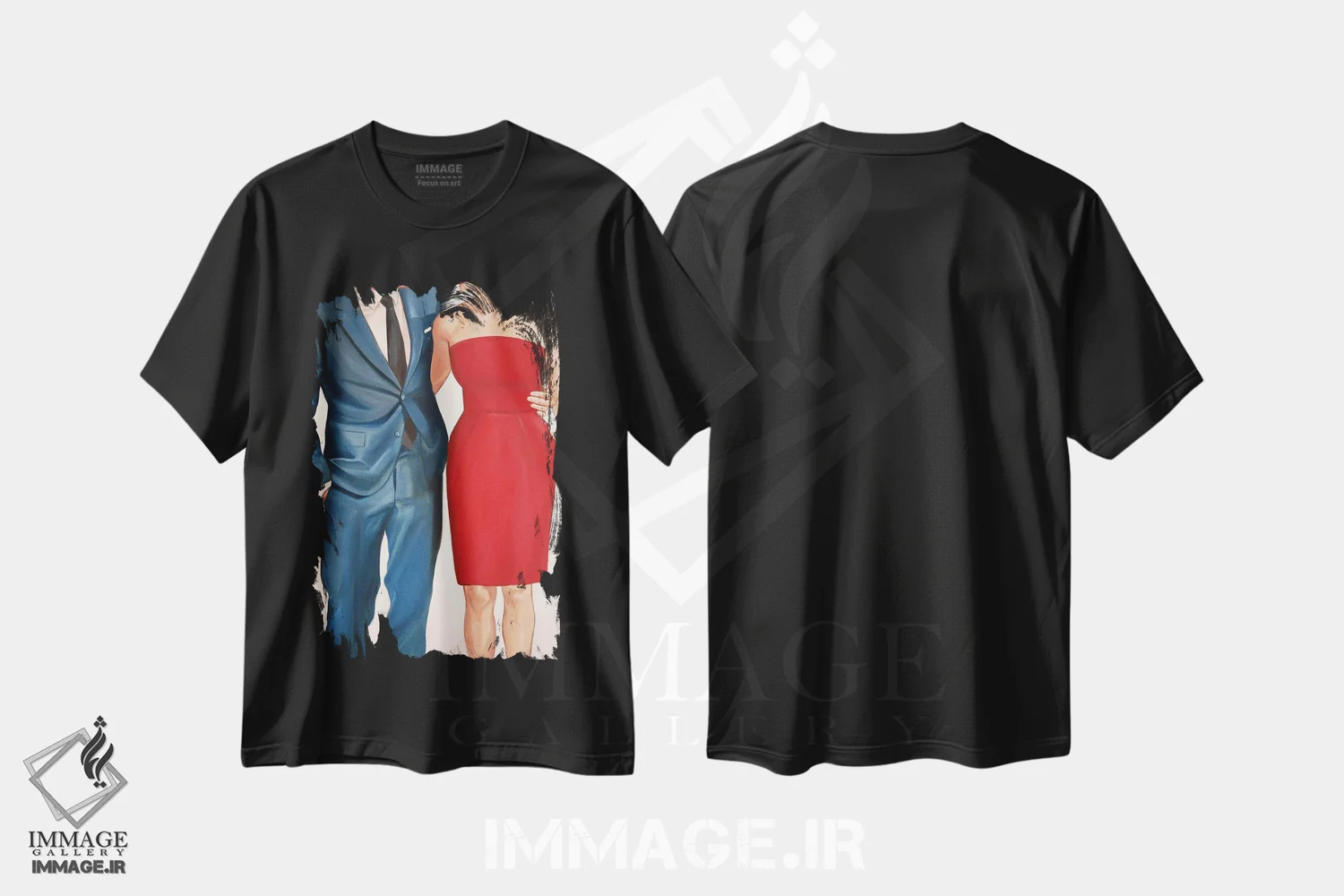 تیشرت مشکی طرح دار قرمز دو، دکور معاصر اثر شارلوت پی. | فروشگاه ایماژ