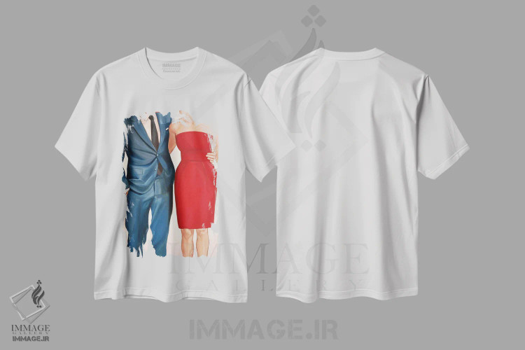 تیشرت سفید طرح دار قرمز دو، دکور معاصر اثر شارلوت پی. | immage.ir