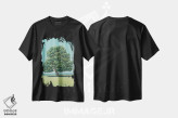 تیشرت مشکی طرح دار درخت نمدار، دکور معاصر اثر شارلوت پی. | فروشگاه ایماژ
