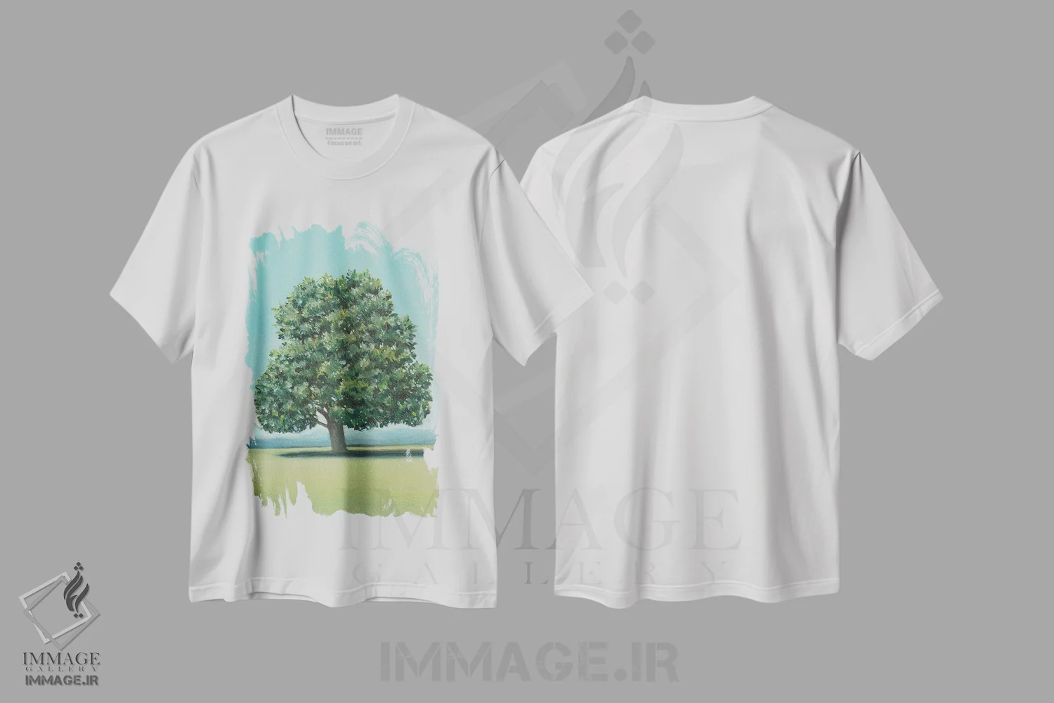 تیشرت سفید طرح دار درخت نمدار، دکور معاصر اثر شارلوت پی. | immage.ir