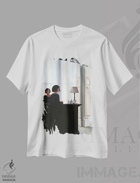 تیشرت سفید طرح دار پذیرایی، دکور معاصر اثر شارلوت پی. | immage.ir