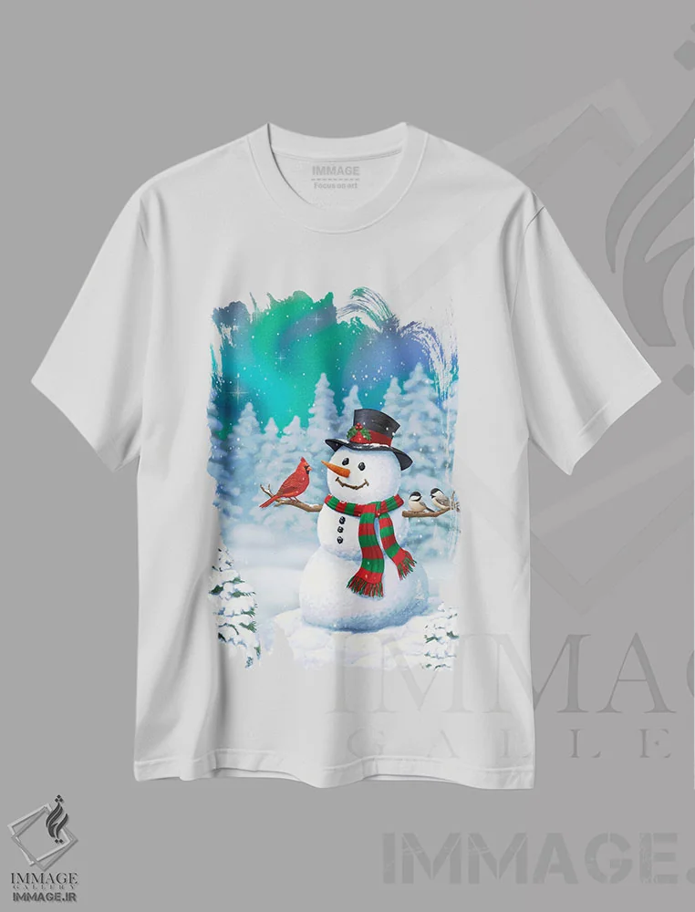 تیشرت سفید طرح دار شگفتی را شریک شدن، دکور تعطیلات اثر کریستا فارست | فروشگاه ایماژ