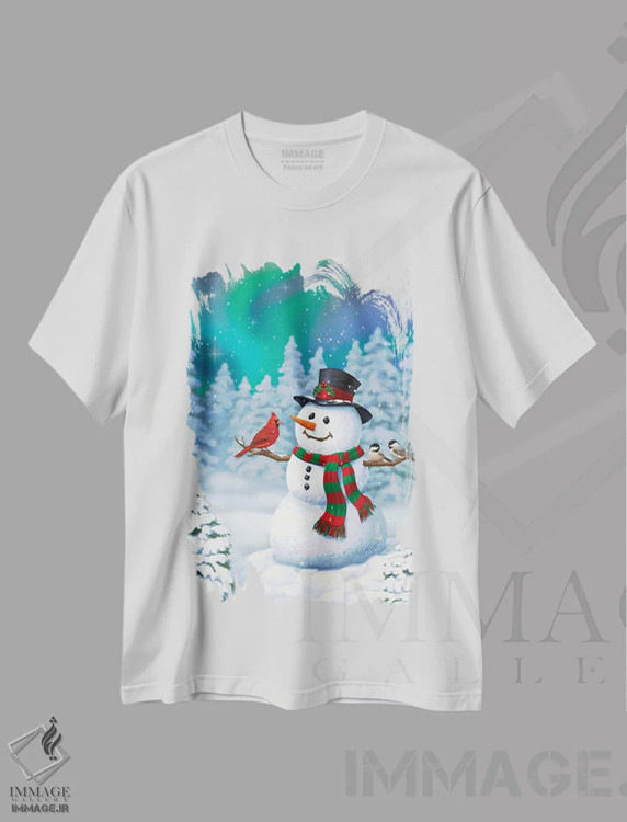 تیشرت سفید طرح دار شگفتی را شریک شدن، دکور تعطیلات اثر کریستا فارست | فروشگاه ایماژ