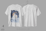 تیشرت سفید طرح دار ماه، انیمه اثر چریوکی | فروشگاه ایماژ