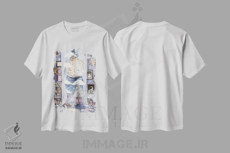 تیشرت سفید طرح دار لالایی ماه، انیمه اثر چریوکی | immage.ir