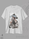 تیشرت سفید طرح دار جادوگر گل صدتومانی، انیمه اثر چریوکی | فروشگاه ایماژ