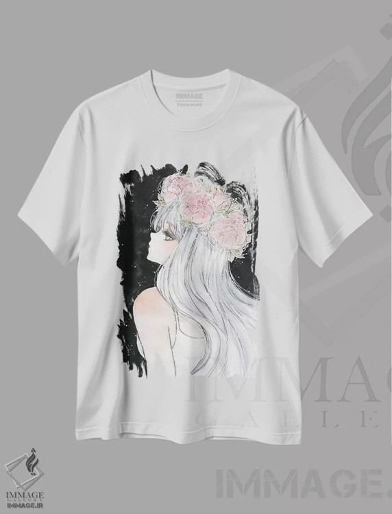 تیشرت سفید طرح دار بدون عنوان، انیمه اثر چریوکی | immage.ir