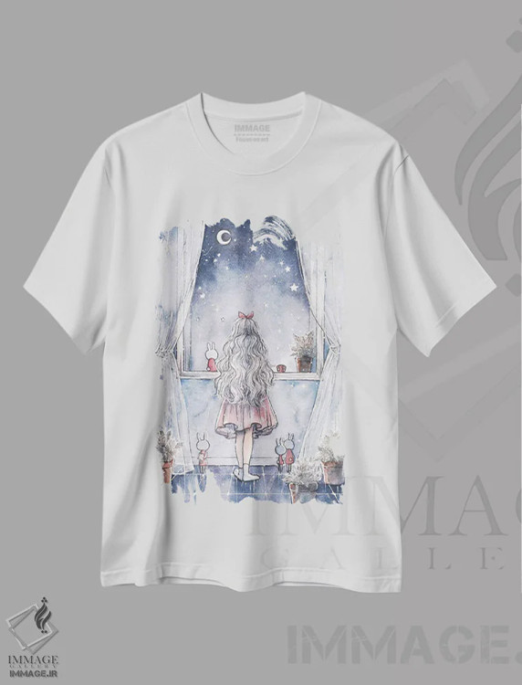 تیشرت سفید طرح دار آرزو کن بر یک ستاره، انیمه اثر چریوکی | فروشگاه ایماژ