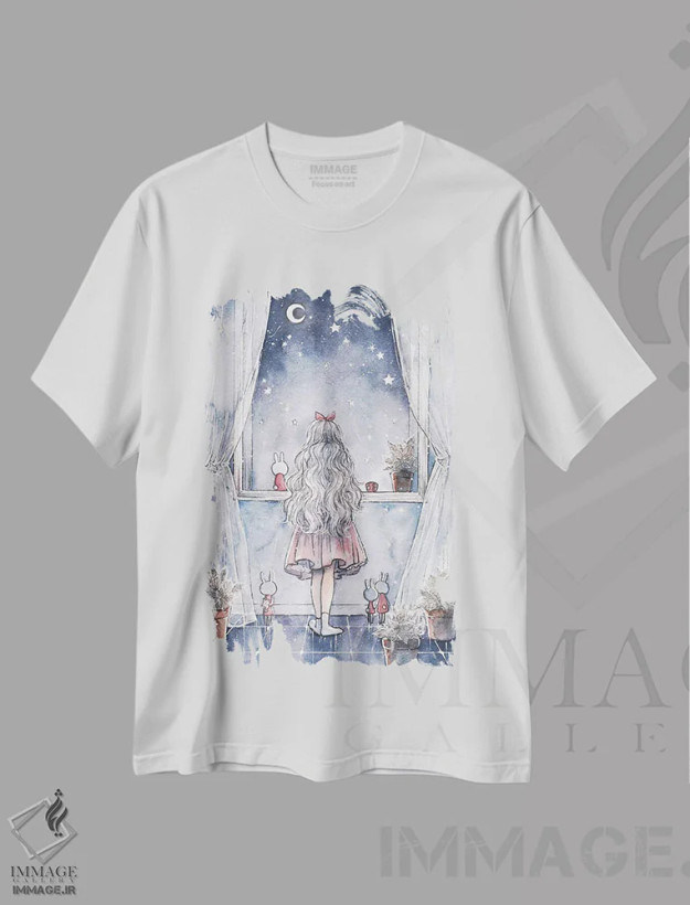 تیشرت سفید طرح دار آرزو کن بر یک ستاره، انیمه اثر چریوکی | فروشگاه ایماژ
