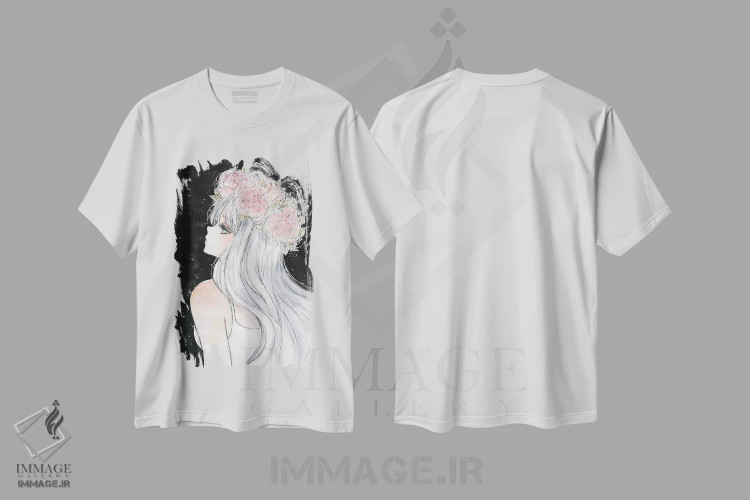 تیشرت سفید طرح دار بدون عنوان، انیمه اثر چریوکی | immage.ir