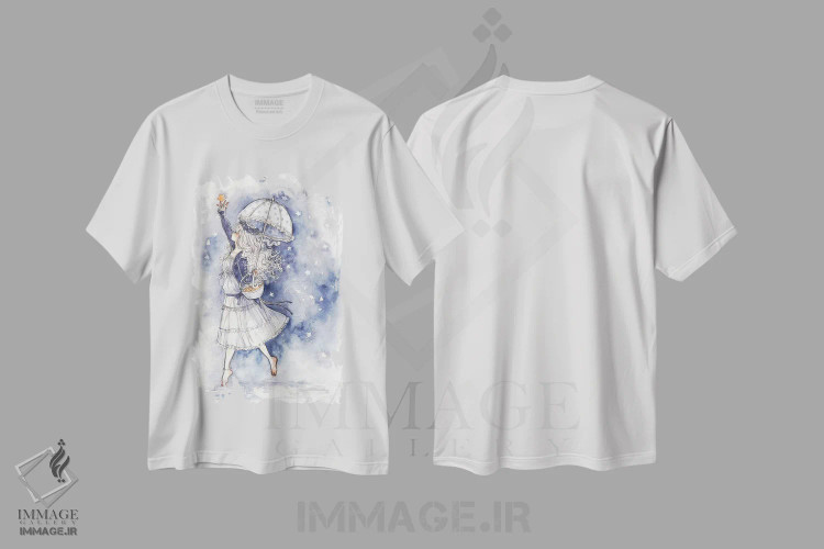 تیشرت سفید طرح دار بگیر یک ستارهٔ در حال سقوط، انیمه اثر چریوکی | فروشگاه ایماژ