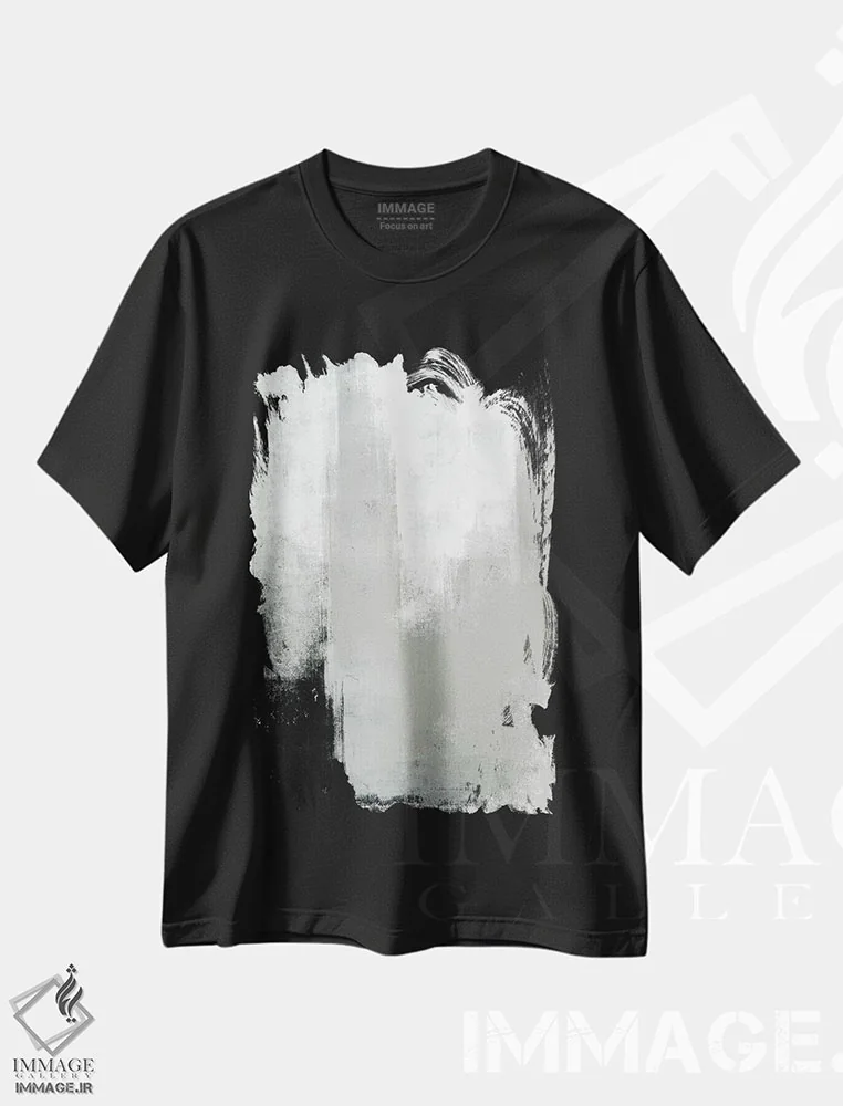 تیشرت مشکی طرح دار به تاخیر افتاده اثر کارول لین تایس | فروشگاه ایماژ