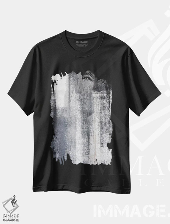 تیشرت مشکی طرح دار باران سنگین اثر کارول لین تایس | فروشگاه ایماژ
