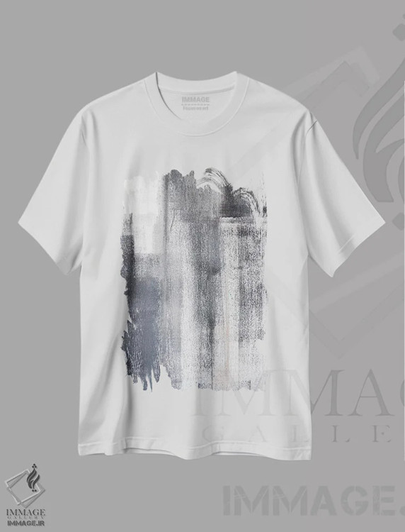 تیشرت سفید طرح دار باران سنگین اثر کارول لین تایس | immage.ir