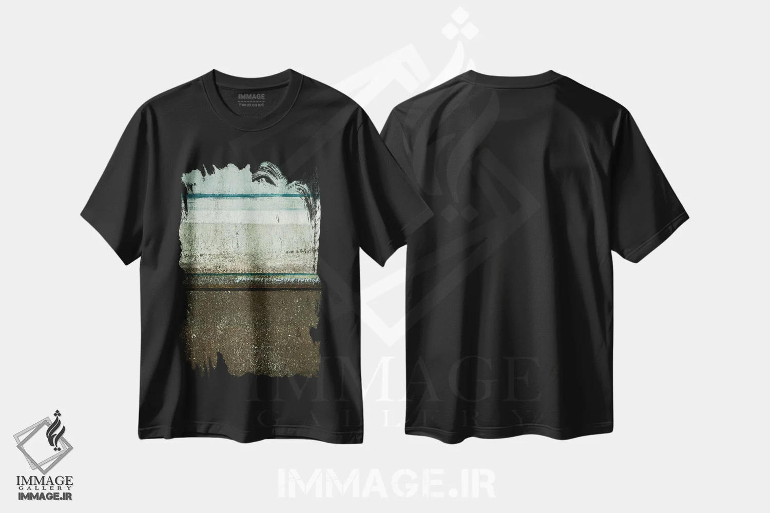 تیشرت مشکی طرح دار دانلود شده اثر کارول لین تایس | immage.ir