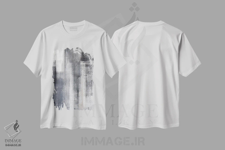 تیشرت سفید طرح دار باران سنگین اثر کارول لین تایس | immage.ir
