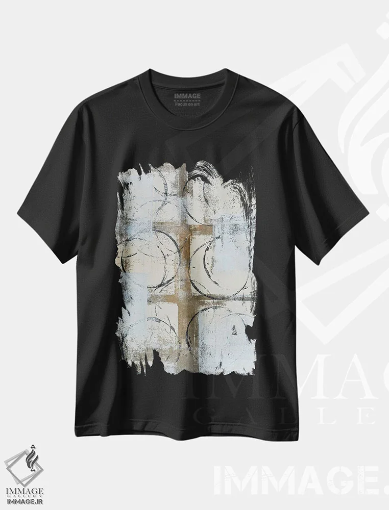 تیشرت مشکی طرح دار پایه دار اثر کارول لین تایس | immage.ir