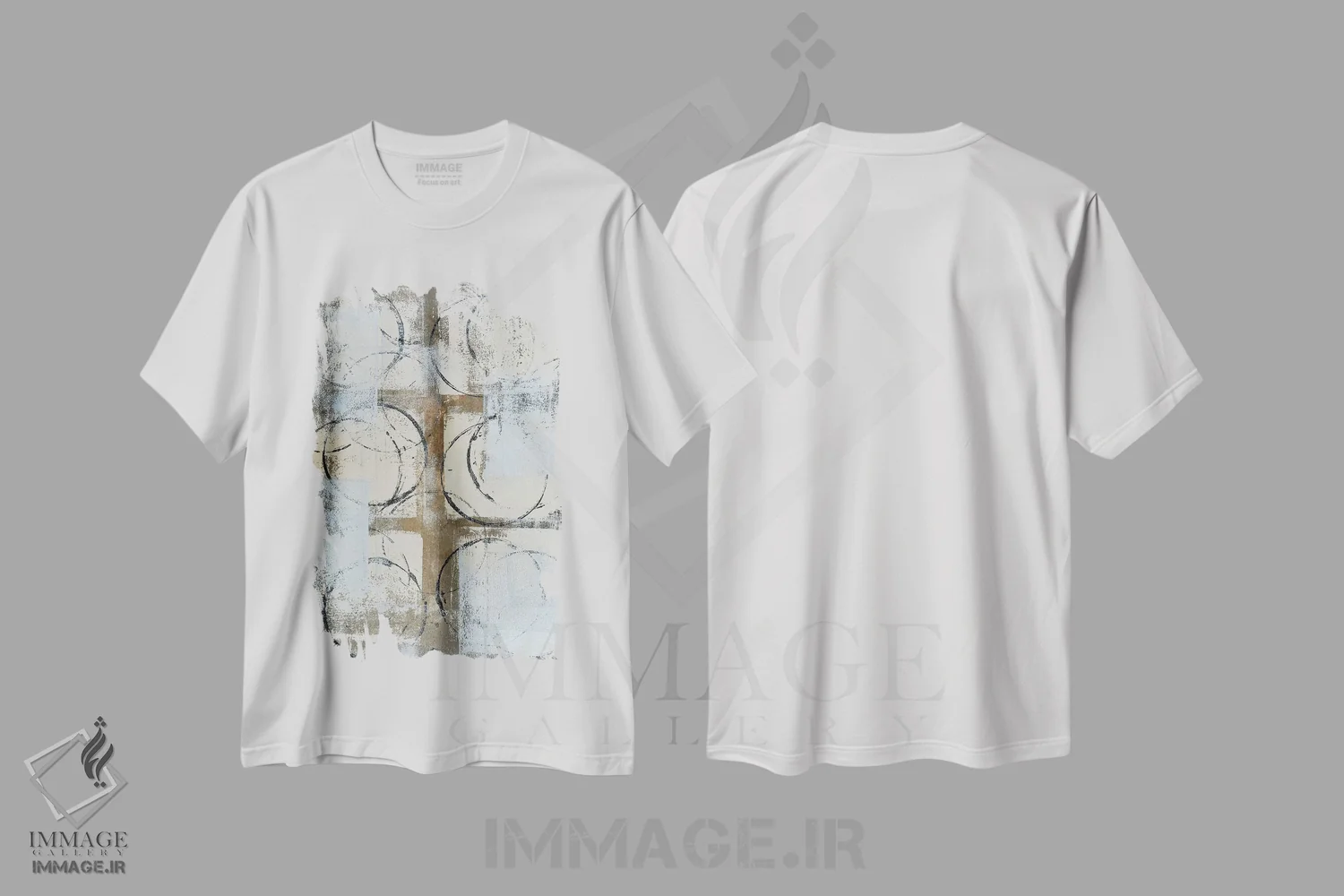 تیشرت سفید طرح دار پایه دار اثر کارول لین تایس | فروشگاه ایماژ
