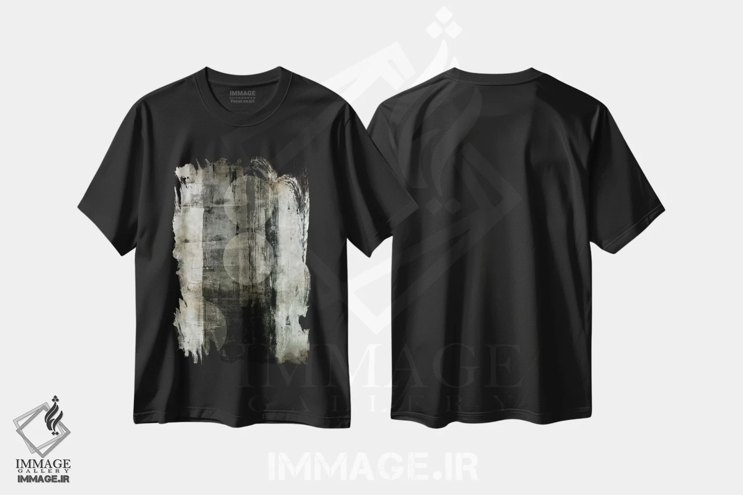 تیشرت مشکی طرح دار حرکت اثر کارول لین تایس | فروشگاه ایماژ