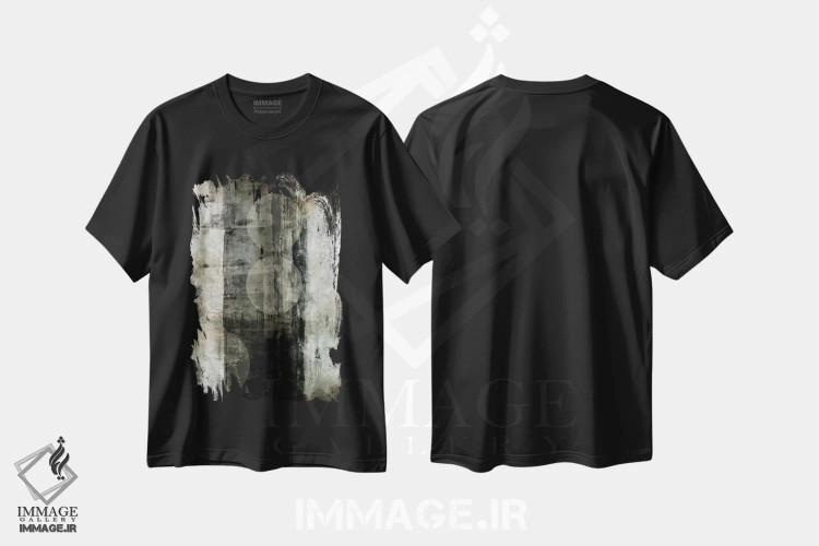 تیشرت مشکی طرح دار حرکت اثر کارول لین تایس | فروشگاه ایماژ