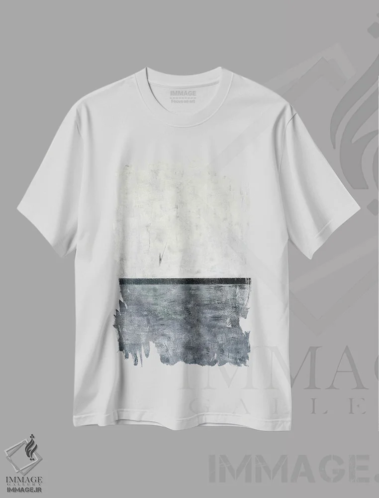 تیشرت سفید طرح دار غرق شدن اثر کارول لین تایس | فروشگاه ایماژ